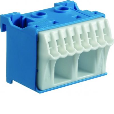 HAGER QuickConnect Blok samozacisków neutralny, niebieski, 2x16+8x4mm2, szer. 45mm KN10N (KN10N)