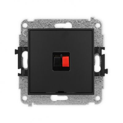 KARLIK MINI Gniazdo podwójne głośnikowe pojedynczego, bez pola opisowego czarny mat 12MGGBO-1 (12MGGBO-1)