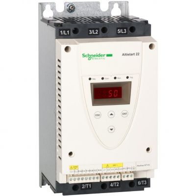 Układ łagodnego rozruchu ATS22 3 fazowe 208/600VAC 50/60Hz 18,5kW 32A IP20 ATS22D32S6U SCHNEIDER (ATS22D32S6U)