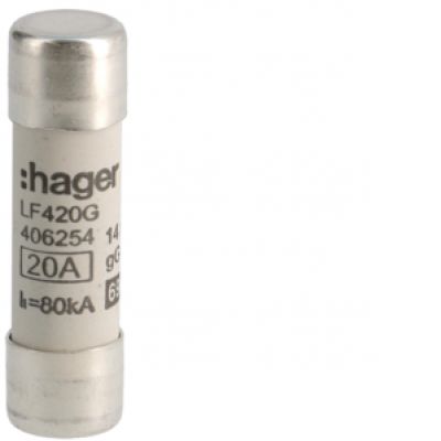 Wkładka bezpiecznikowa cylindryczna CH-14 14x51mm gG 20A 500VAC LF420G HAGER (LF420G)