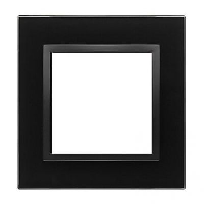 Simon 54 Nature Ramka 1-krotna Szkło wulkaniczna lawa (czarny mat) DRN1/75 KONTAKT (DRN1/75)