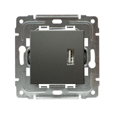DANTE Gniazdo multimedialne USB bez ramki grafit (456051)