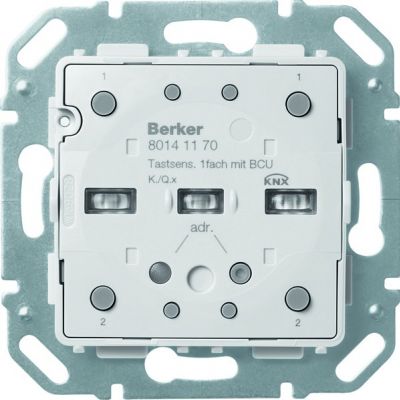 BERKER KNX e/s Q.x/K.x Moduł przycisku pojedyncza z portem magistralnym z diodami LED RGB i czuj. temperatury 80141170 HAGER (80141170)