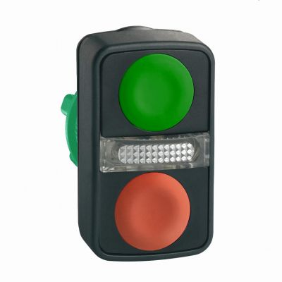 Harmony XB5 Przycisk podwójnego płaskiego zielona/czerwona plastikowa ZB5AW7A3740 SCHNEIDER (ZB5AW7A3740)