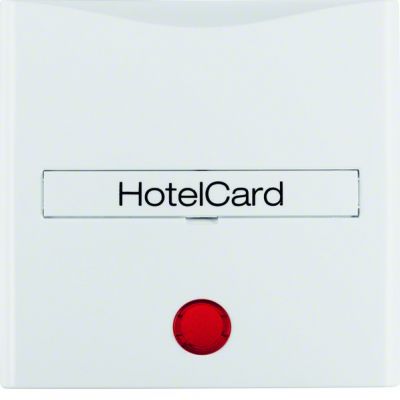 BERKER B.X/S.1 Nasadka z nadrukiem i czerwoną soczewką do łącznika na kartę hotelową, biały 16408989 (16408989)