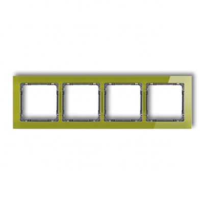 KARLIK DECO Ramka uniwersalna poczwórna - efekt szkła (ramka zielona; spód grafitowy) zielony 2-11-DRS-4 (2-11-DRS-4)