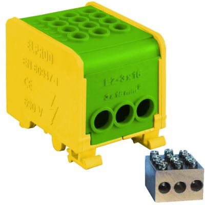 Odgałęźnik instalacyjny LZ1*16/16/16z-g żółto-zielony SIMET (84170009)