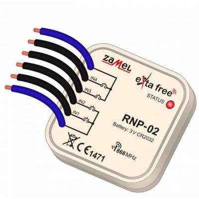 RADIOWY NADAJNIK DOPUSZKOWY 4-KANAŁOWY TYP: RNP-02 EXF10000036 ZAMEL (EXF10000036)