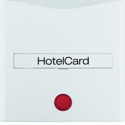 BERKER S.1/B.3/B.7 Nasadka z nadrukiem i czerwoną soczewką do łącznika na kartę hotelową, biały 16401909 HAGER (16401909)