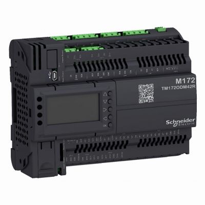 Modicon M172 Sterownik PLC HVAC 12 DI 12 AI 12 DO 6 AO wyświetlacz CAN RS485 USB mini B TM172ODM42R SCHNEIDER (TM172ODM42R)