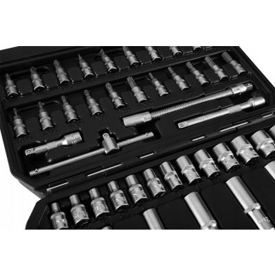 Zestaw klucze nasadowe 55 elementów grzechotka 1/4" walizka NEO TOOLS GTX (10-201)
