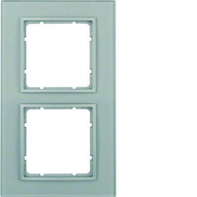 BERKER B.7 Ramka podwójna szkło aluminium/alu mat lakierowana 10126414 HAGER (10126414)