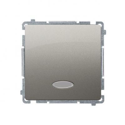 Simon Basic Przycisk pojedynczy zwierny bez piktogramu z podświetleniem LED 10A 250V szybkozłączka satynowy BMP1L.01/29 KONTAKT (BMP1L.01/29)