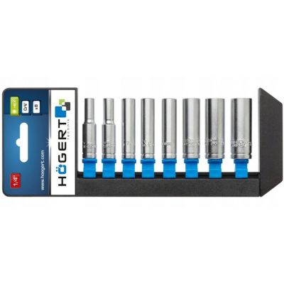Zestaw nasadek długich 1/4'' 8 szt. HT1A886 HOEGERT (HT1A886)