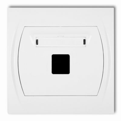 KARLIK LOGO Gniazdo multimedialne pojedyncze bez modułu (standard Keystone) biały LGM-1P (LGM-1P)