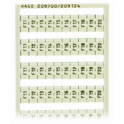 Ramka z oznacznikami 10x F1-F10 biała 209-787 /5szt./ WAGO (209-787)