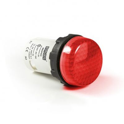 Lampka monoblok LED, wypukły klosz, czerwona (T0-MBSP220K)