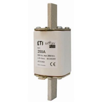 Wkładka topikowa NH do ochrony akumulatorów, magazynów energii DC NH1 gBat 160A 550V DC 004723265 ETI (004723265)