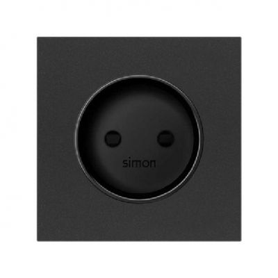 Simon 100 Pokrywa do gniazda bez uziemienia czarny mat 10000040-238 KONTAKT (10000040-238)