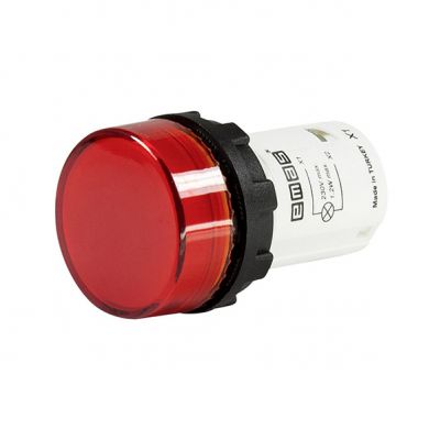 Lampka monoblok 24V LED, płaski klosz, czerwona (T0-MBSD024K)