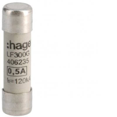 HAGER Wkładka bezpiecznikowa cylindryczna CH-10 10x38mm gG 0,5A 500VAC LF300G (LF300G)