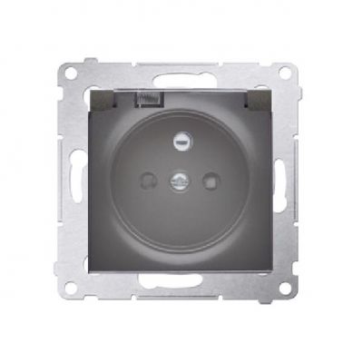 Simon 54 Gniazdo wtyczkowe do wersji IP44 Z USZCZELKĄ 16A 250V zaciski śrubowe klapka transparentna antracyt *Uszczelka do ramek S54 PREMIUM DGZ1BZ.01/48A KONTAKT (DGZ1BZ.01/48A)