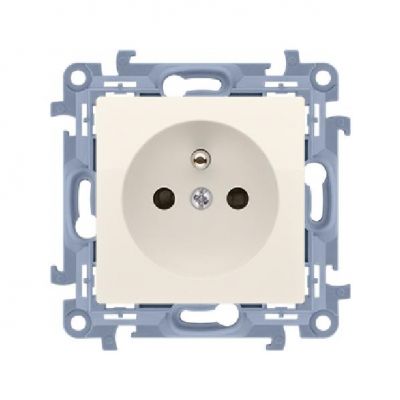 Simon 10 Gniazdo wtyczkowe z uziemieniem pojedyncze z przesłonami torów prądowych 16A 250V zaciski śrubowe krem CGZ1Z.01/41 KONTAKT (CGZ1Z.01/41)