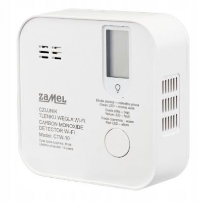 Czujnik detektor tlenku węgla czadu WiFi Aplikacja TUYA Zamel CTW-10 (GAR10000082-WUN)