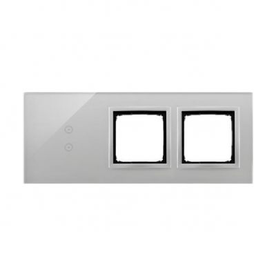Simon 54 Touch Panel dotykowy S54 Touch 3 moduły 2 pola dotykowe pionowe + 2 otwory na osprzęty S54 srebrna mgła DSTR3300/71 (DSTR3300/71)