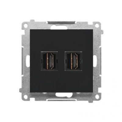 Simon 55 Gniazdo HDMI podwójne Czarny mat TGHDMI2.01/149 KONTAKT (TGHDMI2.01/149)