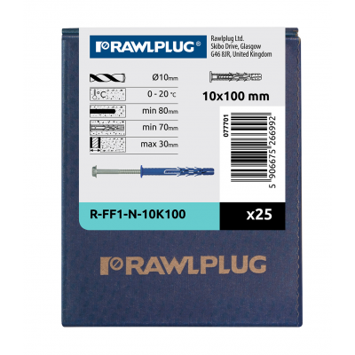 Kołek ramowy z kołnierzem 10x100mm 25szt. RAWLPLUG (R-FF1-N-10K100)