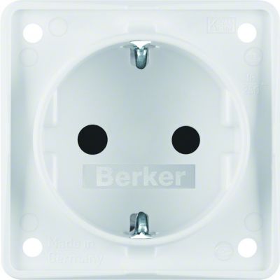 BERKER Integro Flow Gniazdo SCHUKO z podwyższoną ochroną styków biały 947792502 (947792502)