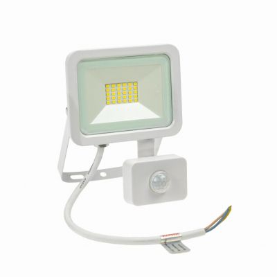 Naświetlacz LED NOCTIS LUX 2 20W barwa zimna 230V IP44 158x121x25mm biała czujnik ruchu PIR (SLI029042CW_CZUJNIK)