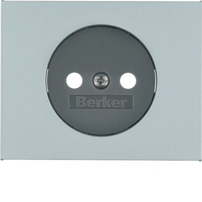 BERKER K.5 Płytka czołowa do gniazda bez uziemienia aluminium 3967157003 HAGER (3967157003)