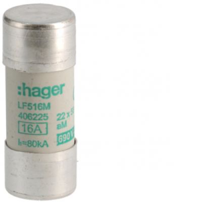 HAGER Wkładka bezpiecznikowa cylindryczna CH-22 22x58mm aM 16A 690VAC LF516M (LF516M)