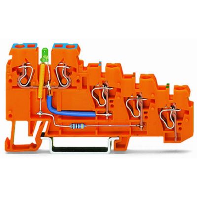 Złączka 4-przewodowa do czujników zasilająca z LED pomarańczowa 270-574/281-483 /10szt./ WAGO (270-574/281-483)
