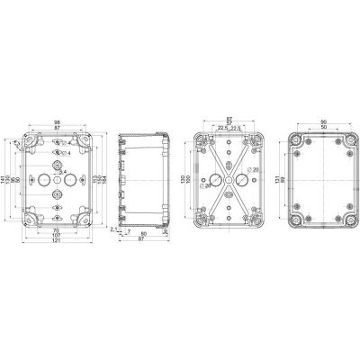 Thalassa Puszka ABS nieprzezroczysta pokrywa 164x 121x 87mm NSYTBS16128 SCHNEIDER (NSYTBS16128)