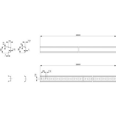 Spacial Symetryczna szyna DIN typ A 15x 35mm długość 1000mm do S3D S3X NSYSDR100A SCHNEIDER (NSYSDR100A)