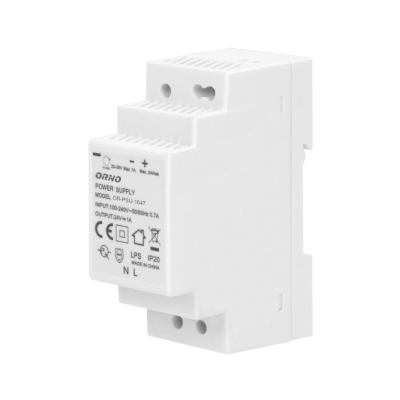 Zasilacz na szynę DIN 24VDC, 1A, 24W, szerokość 2 moduły OR-PSU-1647 ORNO (OR-PSU-1647)