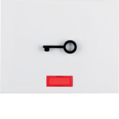 BERKER K.1 Klawisz z czerwoną soczewką i wypukłym symbolem klucz biały 16517309 HAGER (16517309)