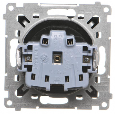 Simon 54 Gniazdo wtyczkowe do wersji IP44 bez uszczelki 16A 250V zaciski śrubowe czarny *Wymagana uszczelka ramki DGZ1BUZ.01/49 KONTAKT (DGZ1BUZ.01/49)