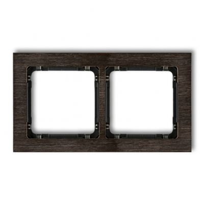 KARLIK DECO Ramka uniwersalna podwójna - efekt drewna (ramka wenge; spód czarny) efekt wenge DRD-2G (DRD-2G)