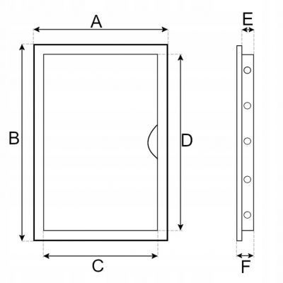 Drzwiczki rewizyjne białe 25x25 cm plastikowe ABS ID-25/25 VIRONE (ID-25/25)