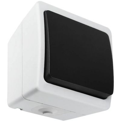 Przycisk dzwonek AQUATIC MINI IP54, 10A, 230V AC, biało-czarny (OR-OE-7304/WB)