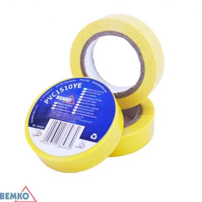 BEMKO TAŚMA IZOLACYJNA 15x10m ŻÓŁTA/YELLOW E30-PVC1510YE (E30-PVC1510YE)