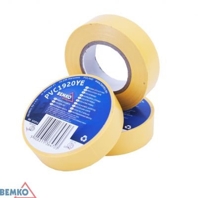 BEMKO TAŚMA IZOLACYJNA 19x20m ŻÓŁTA/YELLOW E30-PVC1920YE (E30-PVC1920YE)