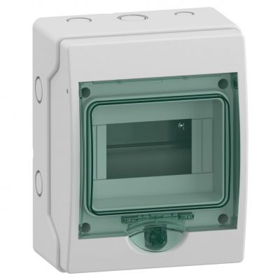 Rozdzielnica natynkowa 1x6 Mini Mureva (dawna Kaedra) IP65 mMRV-1-6-NT-T drzwi transparentne 13442 SCHNEIDER (13442)