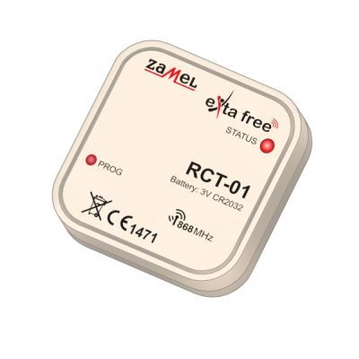 RADIOWY DOPUSZKOWY CZUJNIK TEMPERATURY TYP: RCT-01 EXF10000049 ZAMEL (EXF10000049)