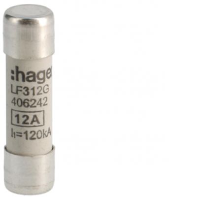 HAGER Wkładka bezpiecznikowa cylindryczna CH-10 10x38mm gG 12A 500VAC LF312G (LF312G)