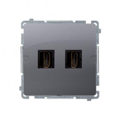 Simon Basic Gniazdo HDMI podwójne  stal inox BMGHDMI2.01/21 (BMGHDMI2.01/21)